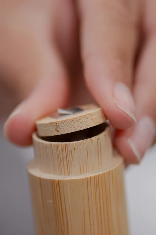 Charcoal Dental Floss with Bamboo Holder